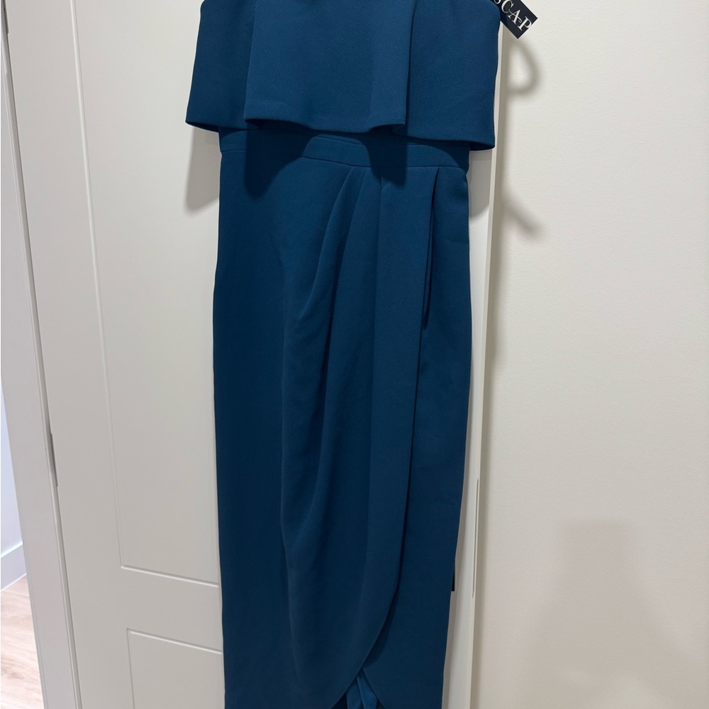 Xscape Strapless Teal Dress
